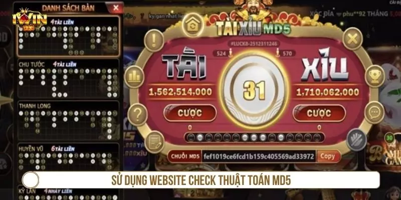 Sử dụng website check thuật toán md5