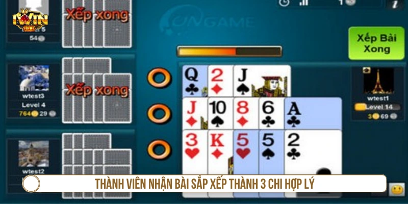 Mậu Binh IWIN - Cách Tính Chi Tiết A-Z Cho Newbie Thành viên nhận bài xong sắp xếp thành 3 chi hợp lý