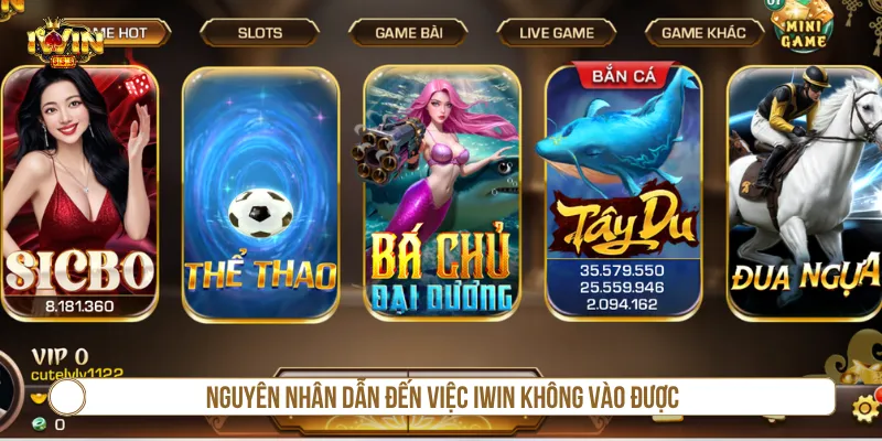 IWIN không vào được do hệ thống đang bảo trì định kỳ